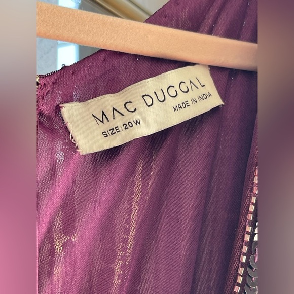 NWT Mac Duggal 5784 Deep Purple Plum Bishop Sleeve Ruffle Skirt Dress Size 20W - Picture 5 of 11